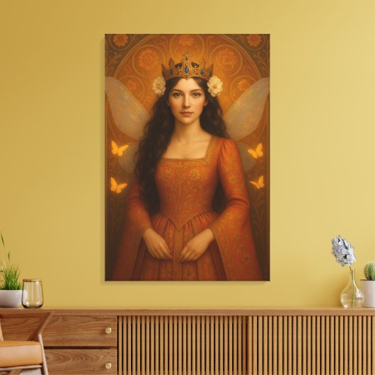 002_A fairy princess in burnt orange. Canvas Afdruk (Insitu (Woonkamer))