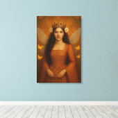 002_A fairy princess in burnt orange. Canvas Afdruk (Insitu (Houten vloer))