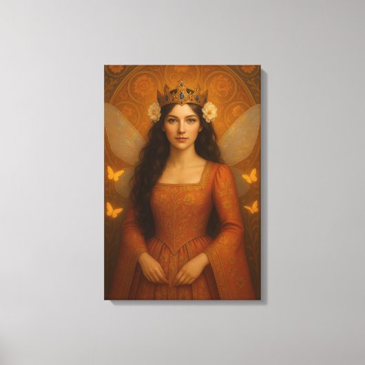 002_A fairy princess in burnt orange. Canvas Afdruk (Voorkant)