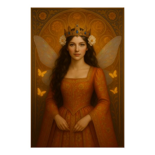 002_A fairy princess in burnt orange. Perfect Poster (Voorkant)
