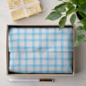 002 Cerulean Blauwe Gingham Tissuepapier (Geschenk)