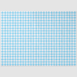 002 Cerulean Blauwe Gingham Tissuepapier