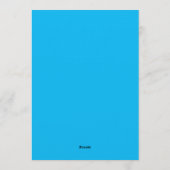 002 Cerulean Blue Check Giraffe Birthday Invite Kaart (Achterkant)