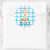002 Cerulean Blue Check Giraffe Sticker (Tas)