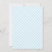 002 Cerulean Blue Floral Daisy Plaid Baby Shower Kaart (Achterkant)