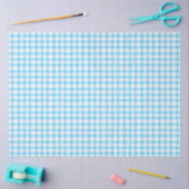 002 Cerulean Blue Gingham Tissue Paper Tissuepapier (Craft)