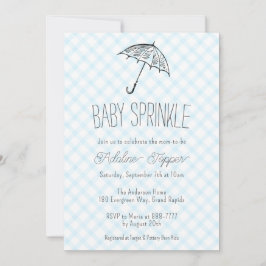 002 Cerulean Modern Paraplu Baby Sprinkle Gingham Kaart