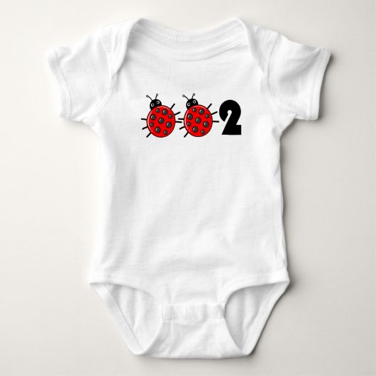 🐞 002, Cute pickleball ladybird Baby Bodysuit (Voorkant)