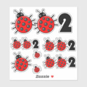 🐞 002, Cute pickleball ladybird set of Sticker (Vel)