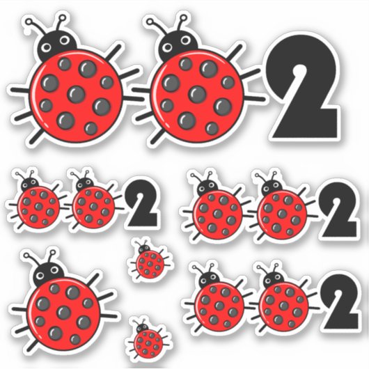 🐞 002, Cute pickleball ladybird set of Sticker (Voorkant)