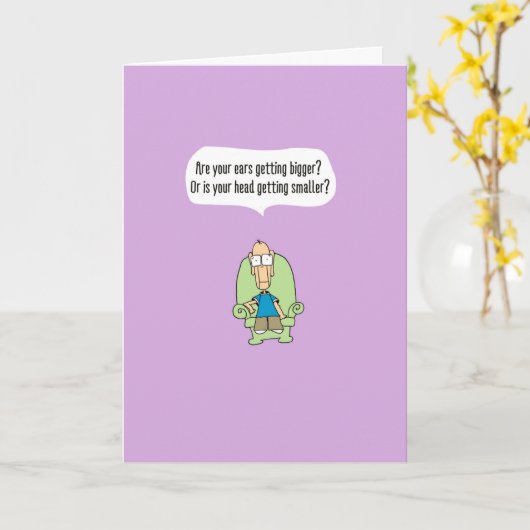 002Funny Comic Birthday Kaart - Big Ears - 002 (Gele Bloem)