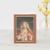 0034 Onbevlekt Hart van Maria Wenskaart Kaart (Gele Bloem)