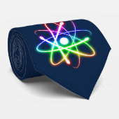 (003:01) Kleurrijke gloeiatoms - donkerblauw Strop Stropdas (Opgerold)