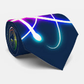 (003:04s) Kleurrijke gloed Atom - donkerblauw Stro Stropdas (Opgerold)