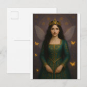 003_A fairy princess in emerald green. Briefkaart (Voorkant / Achterkant)