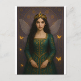 003_A fairy princess in emerald green. Briefkaart