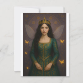 003_A fairy princess in emerald green. Briefkaart