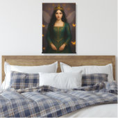 003_A fairy princess in emerald green. Canvas Afdruk (Insitu (Slaapkamer))