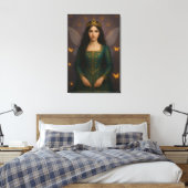 003_A fairy princess in emerald green. Canvas Afdruk (Insitu (Slaapkamer))