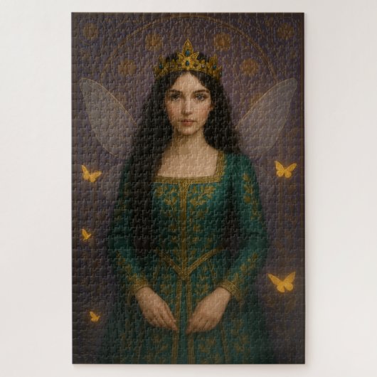 003_A fairy princess in emerald green. Legpuzzel (Verticaal)