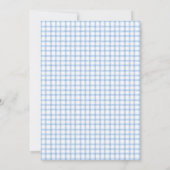 003 Cobalt Floral Gingham Baby Shower Invitations Kaart (Achterkant)