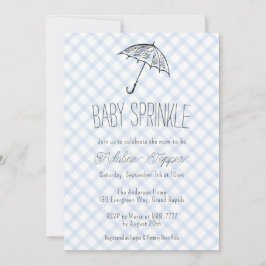 003 Cobalt Modern Paraplu Babysprinkle Gingham Kaart