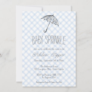 003 Cobalt Modern Paraplu Babysprinkle Gingham Kaart