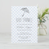 003 Cobalt Modern Umbrella Baby Sprinkle Gingham Kaart (Staand voorkant)