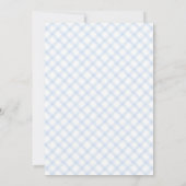 003 Cobalt Modern Umbrella Baby Sprinkle Gingham Kaart (Achterkant)