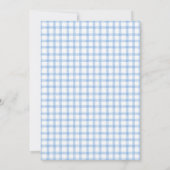 003 Kobalt Gingham Kruis Kaars Doop Kaart (Achterkant)