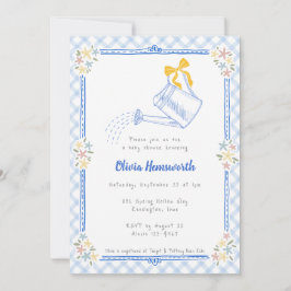 003 Kobaltblauwe Gingang Gietkan Baby Shower Kaart
