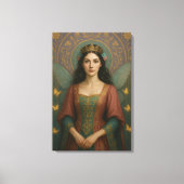 004_A fairy princess in muted rose and teal green. Canvas Afdruk (Voorkant)