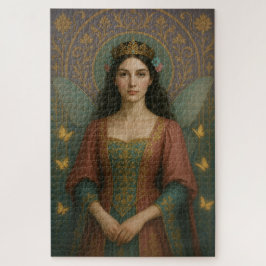 004_A fairy princess in muted rose and teal green. Legpuzzel