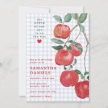 004 Indigo Appel van onze oog Gingham babyfeestje