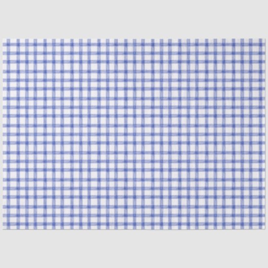 004 Indigo Blau Gingham Tissuepapier (Voorkant)