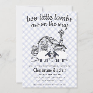 004 Indigo Blau Kleine Lammetjes Gingham Baby Show Kaart