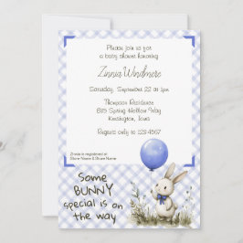 004 Indigo Blauw • Some Bunny Special Baby Shower Kaart
