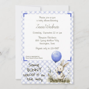 004 Indigo Blauw • Some Bunny Special Baby Shower Kaart