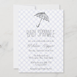 004 Indigo Moderne Paraplu Baby Sprinkle Gingham Kaart