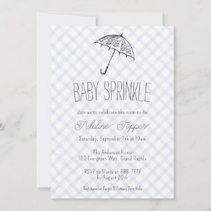 004 Indigo Moderne Paraplu Baby Sprinkle Gingham Kaart