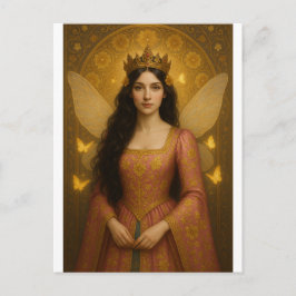 005_A fairy princess in rose pink. Briefkaart