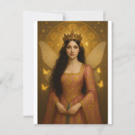 005_A fairy princess in rose pink. Briefkaart