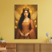 005_A fairy princess in rose pink. Canvas Afdruk (Insitu (Woonkamer))