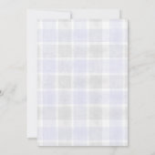 005 Iris 020 Fog Sun Plaid Stork Baby Shower Kaart (Achterkant)