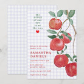 005 Iris Appel van Ons Oog Gingham Baby Shower Kaart (Voorkant / Achterkant)
