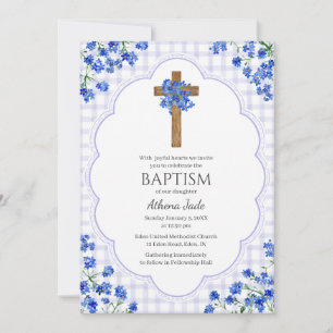005 Iris Bloesem Landelijke Kruis Ontwerp Doopfees Kaart