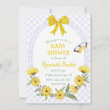 005 Iris Gele Madeliefjes Strik Gingham Baby Showe