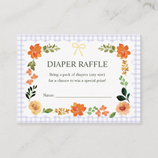 005 Iris Gingham Baby Shower Luier Raffle Informatiekaartje