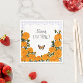 005 Iris Marigold Monarch Gingham Baby Shower Servet (Insitu)