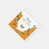 005 Iris Marigold Monarch Gingham Baby Shower Servet (Hoek)